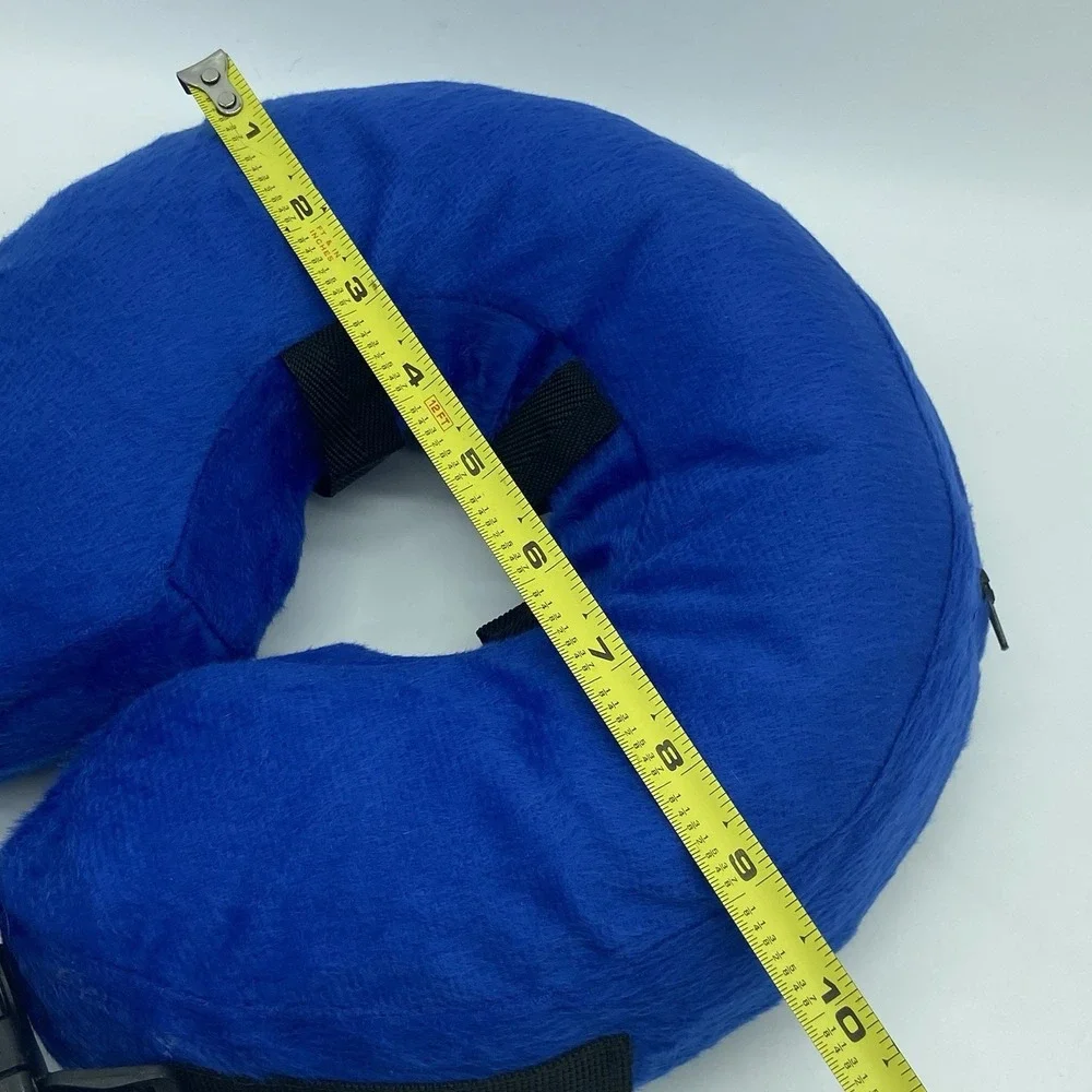 Pet Recovery Surgery Inflatable Donut Collar Protective Medium Cone Dog Blue EUC